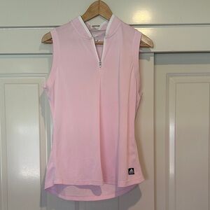 Adidas Women's Light Pink Zip Tank Top